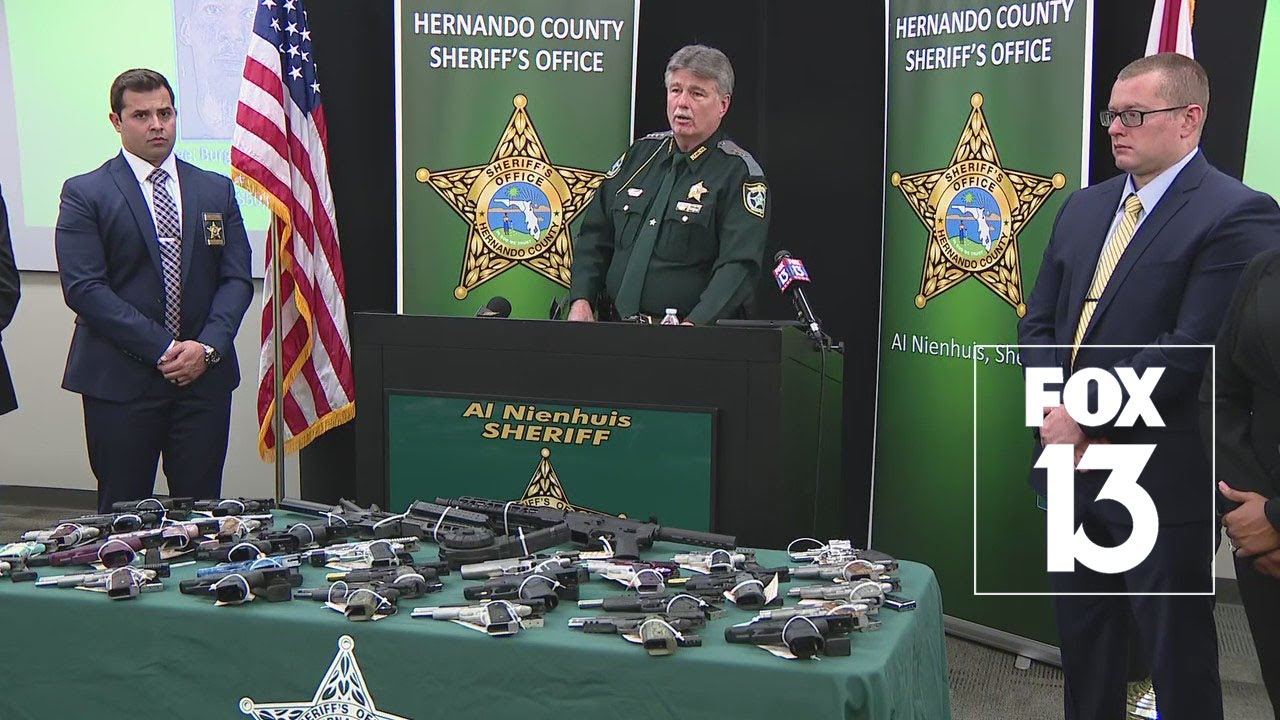 Full press conference: 35 firearms stolen from gun store, 4 arrested
