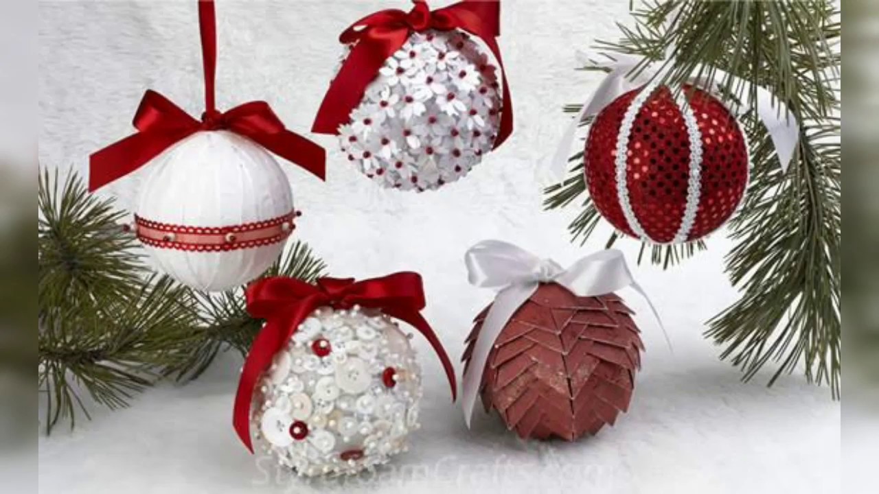 Decorando o natal com bolas de isopor