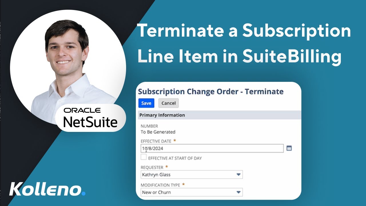 NetSuite Tutorial | Terminate a Subscription Line Item in SuiteBilling