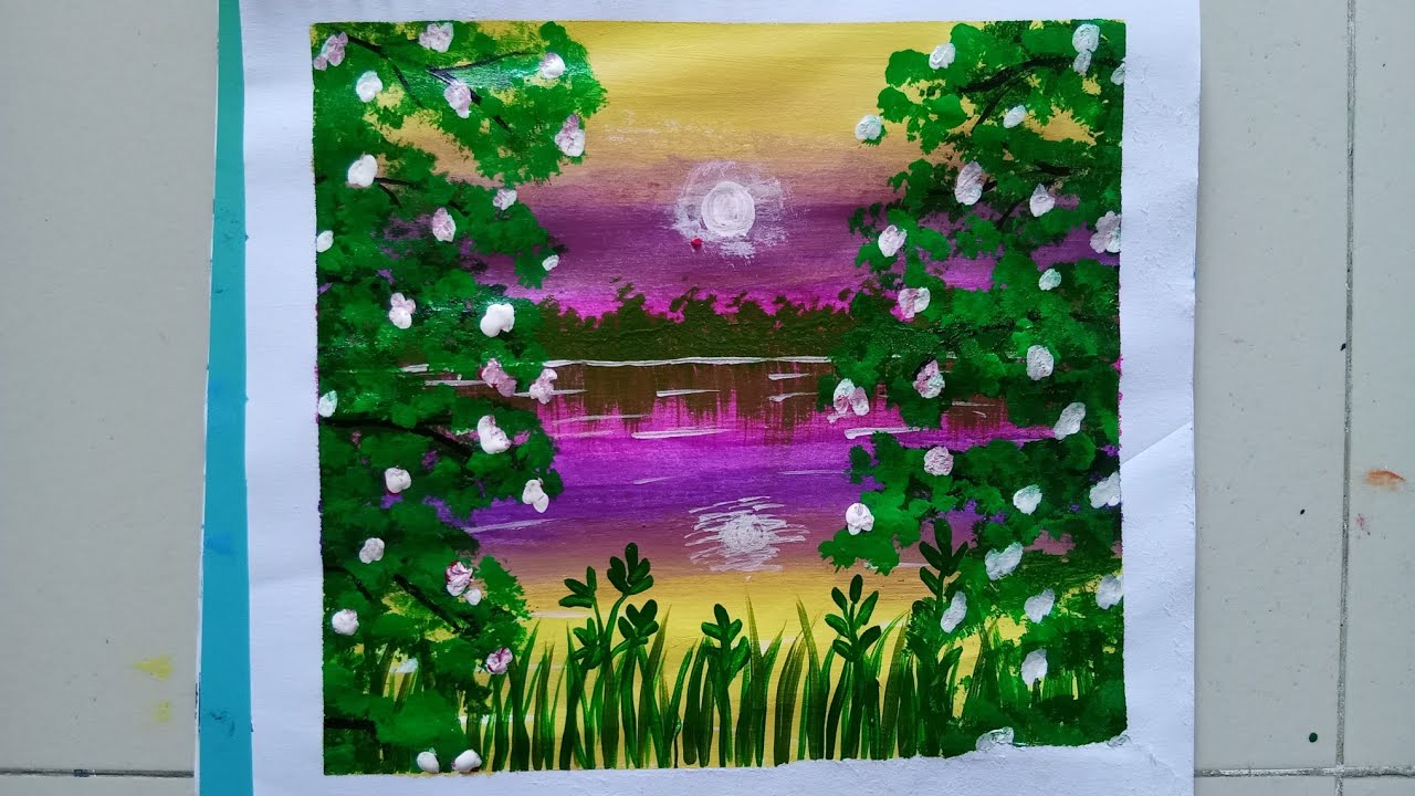 CREATE a STUNNING Sunset on Acrylic Canvas NOW! #art #painting #canvas #acryliconcanvas