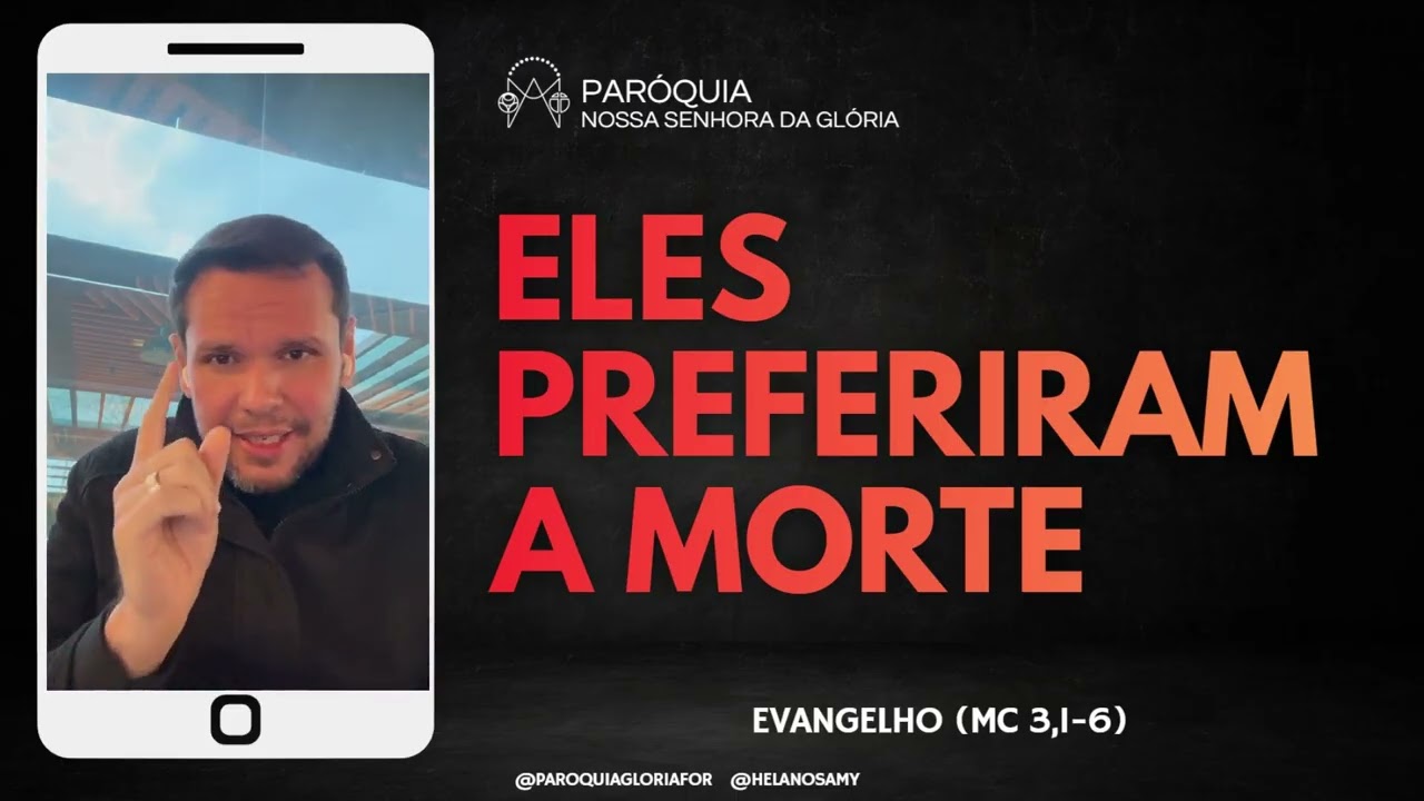 Eles preferiram a morte - Minuto do Evangelho com Pe. Helano Samy | Evangelho (Mc 3,1-6)