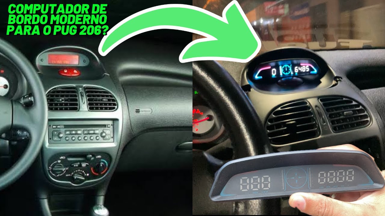 COMO DEIXAR SEU PEUGEOT 206 COM VISUAL MAIS MODERNO-COMPUTADOR DE BORDO UNIVERSAL OBD HUD DISPLAY