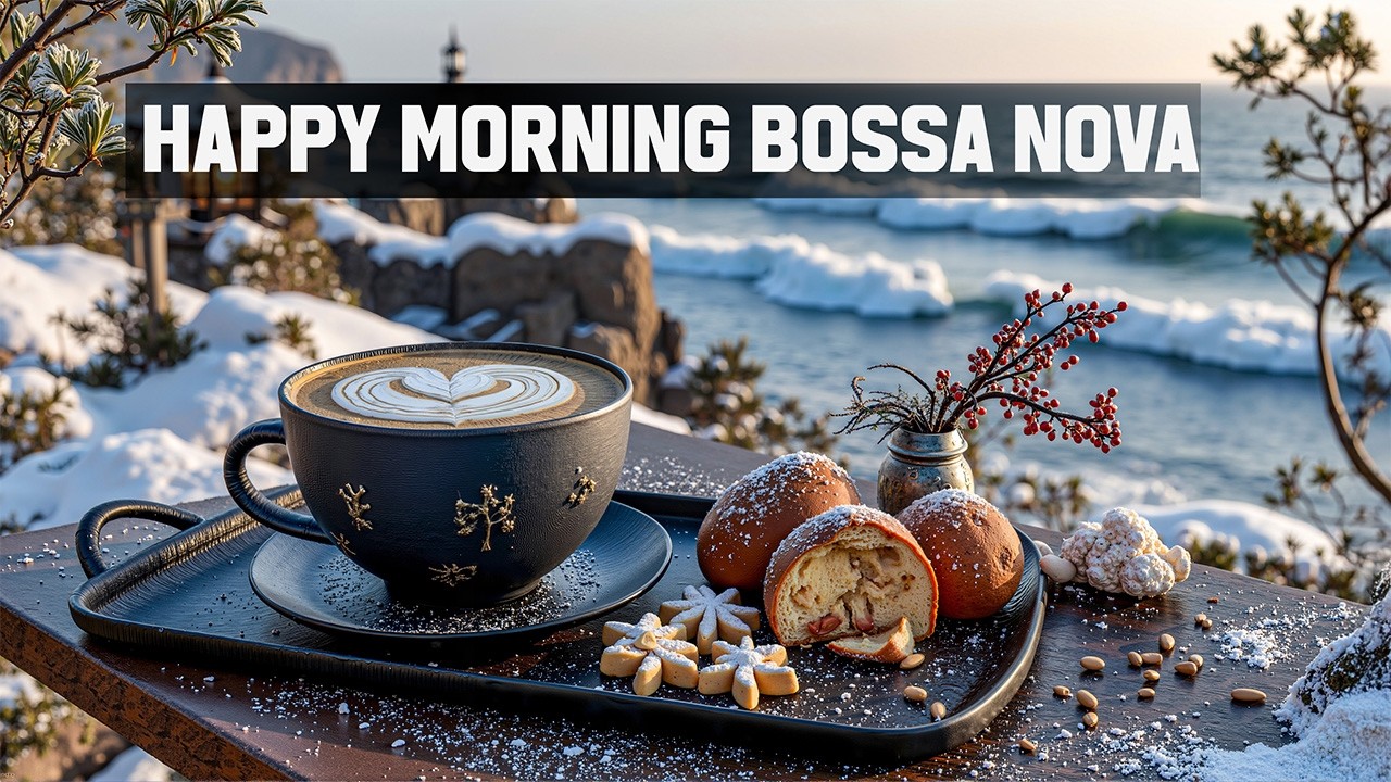 Cozy Winter Coffee Jazz ☕ Bossa Nova Instrumental Music for Study & Relaxing Ocean Morning ❄️