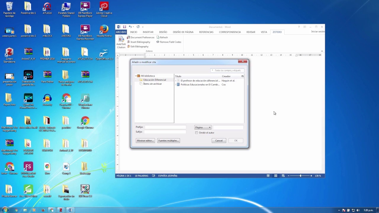 Zotero parte 3: Citando en Microsoft Word | Clase Gestores de Referencias Bibliográficas