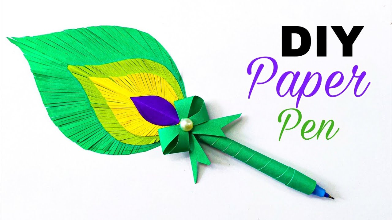 DIY paper pen decoration idea // pen decor // back to school // paper things