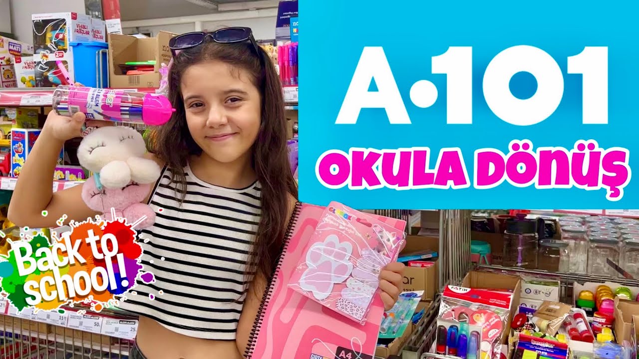 A101 Okul Kırtasiye Alışverişi Okula Dönüş 2024 Back To School. Eflin Ela Zeybek