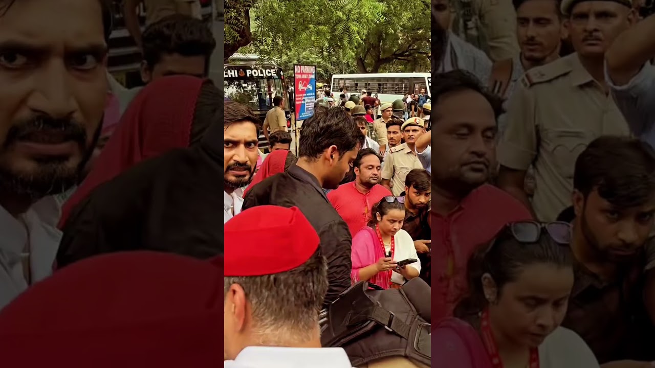 samajwadi party MP aditya yadav and puspendra saroj at Jantar Mantar