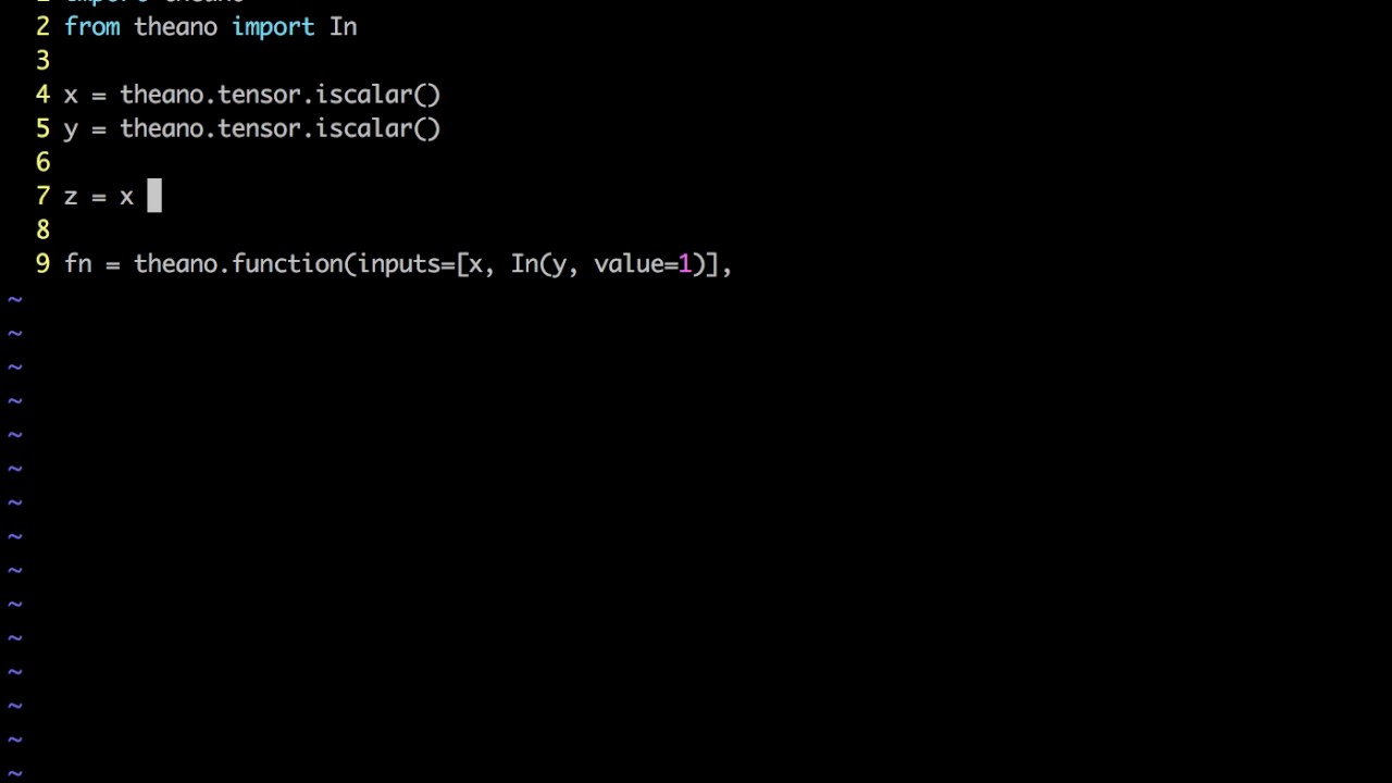 Theano Tutorial 005 default values