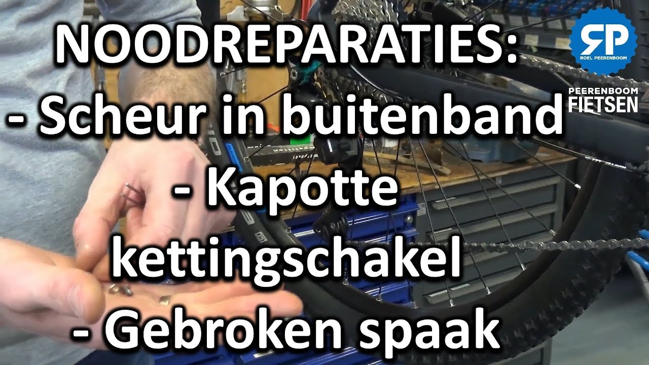 PECH ONDERWEG: scheur in buitenband - kapotte kettingschakel - gebroken spaak