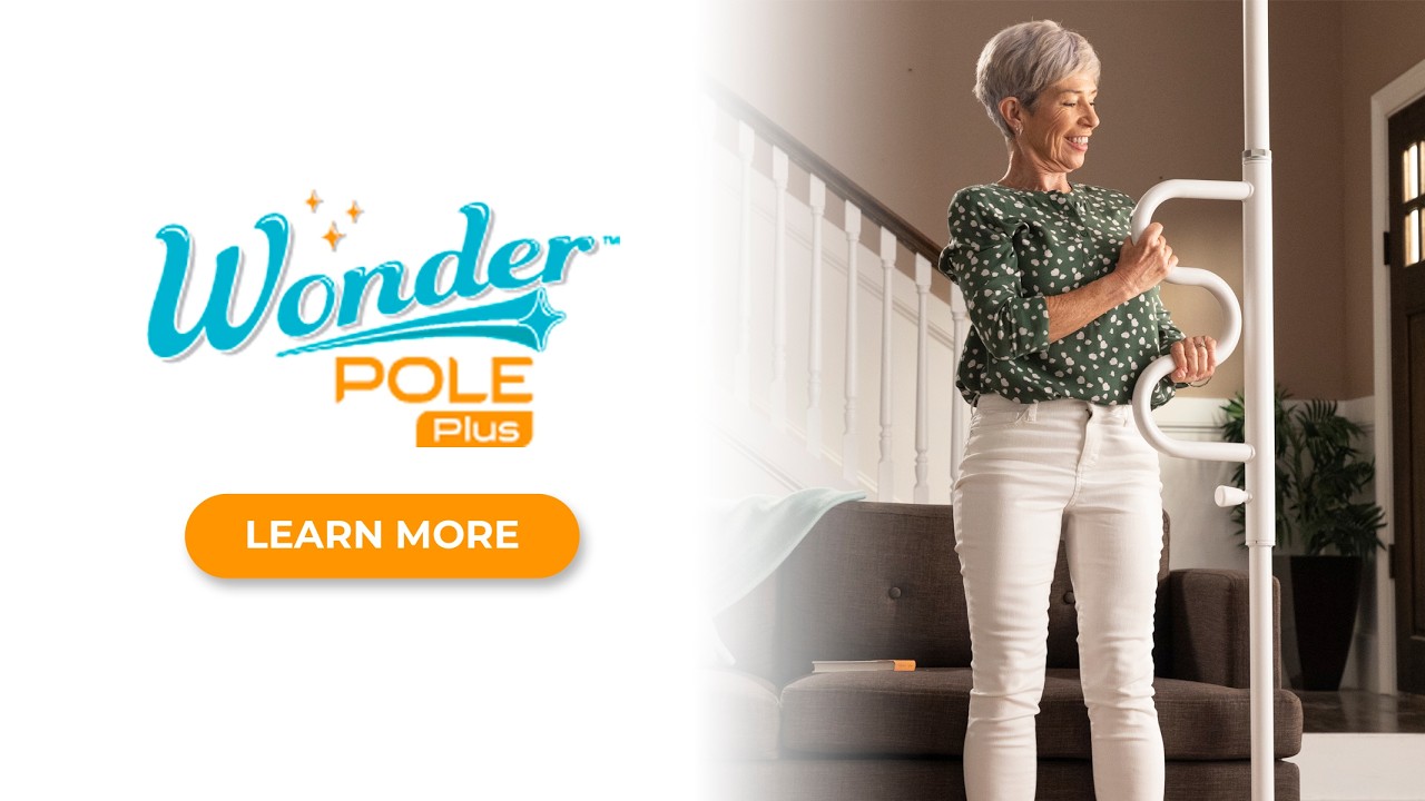 Stander Wonder Pole - Floor to Ceiling Grab Bar for Standing & Sitting Support