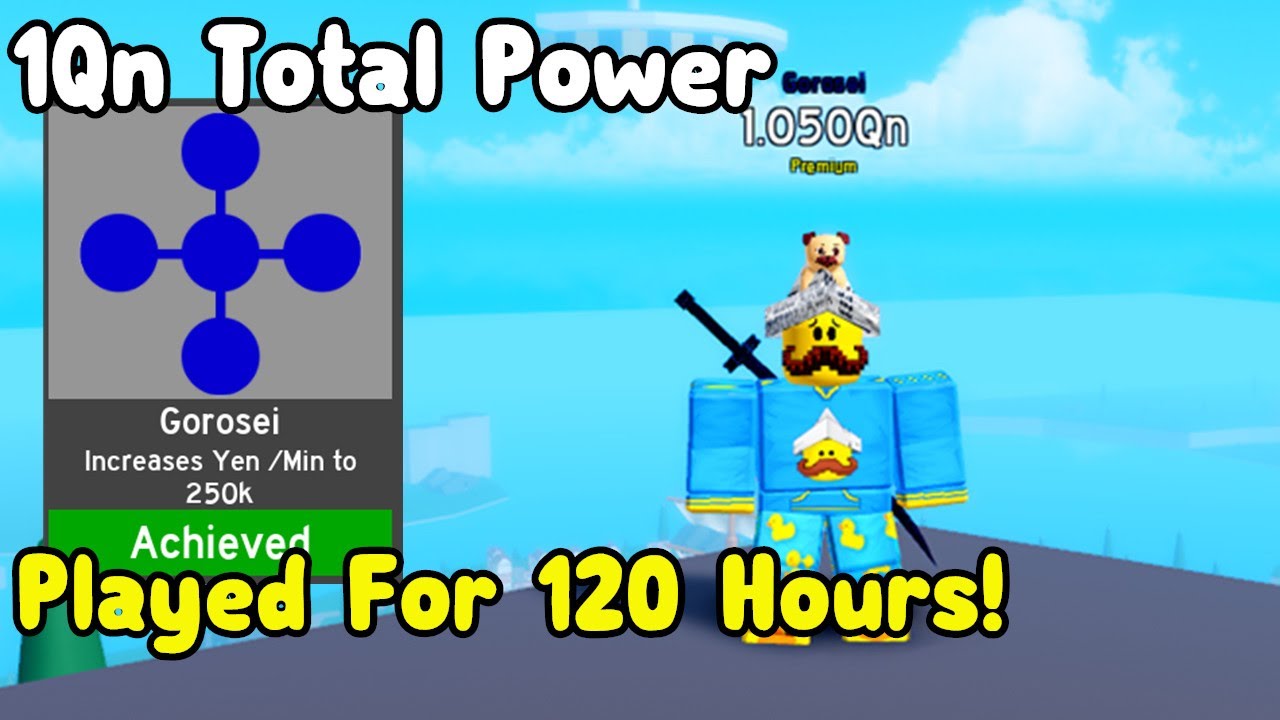 I reached 1Qn Total Power After 120 Hours! Unlocked Gorosei Class! - Anime Fighting Simulator