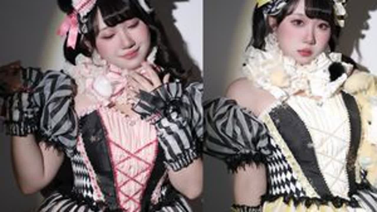 lolitaX条纹格命-🎈马戏团测评＆展示 感觉这期的马戏团系列里面我最喜欢的是粉色！！简直太戳我了这边裙长不穿撑大概完全盖住我的膝盖，长度也是我168cm比较喜欢的一个长度。不会太短素鸡...