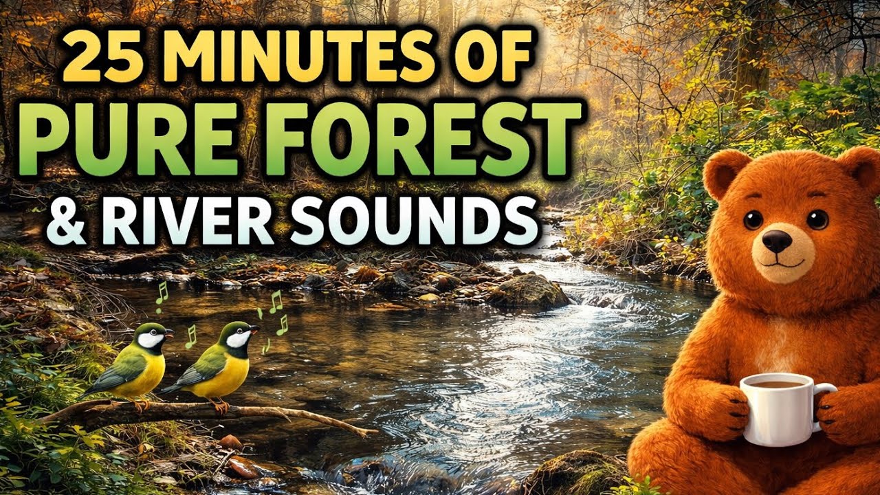 25 Minutes Forest & River Sounds 🌿 Relaxing Birdsong | Natural Ambience for Stress Relief & Focus
