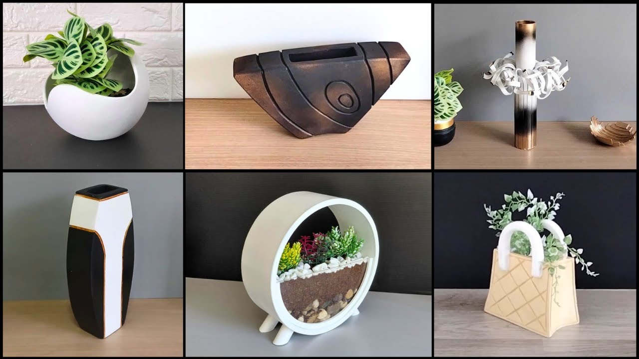 6 DIY easy to make plant pots and vases.
