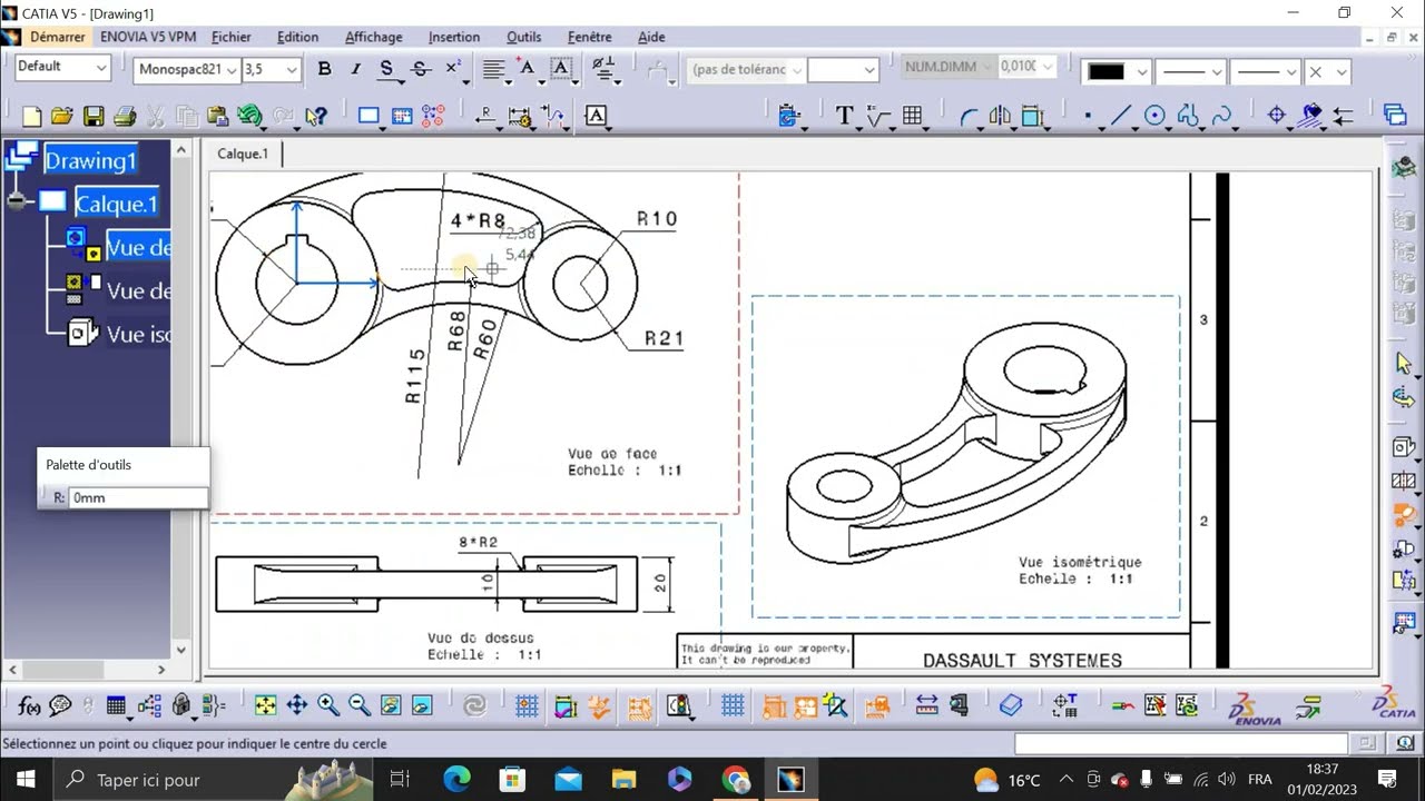 atelier drafting sur CATIA V5