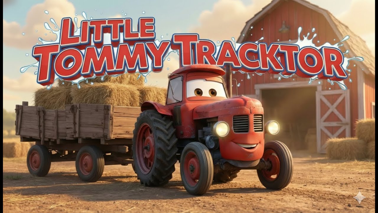 Little Tommy Tractor Song! 🚜 Farm Vehicles for Kids | Kids Songs About Tractors & Working Hard