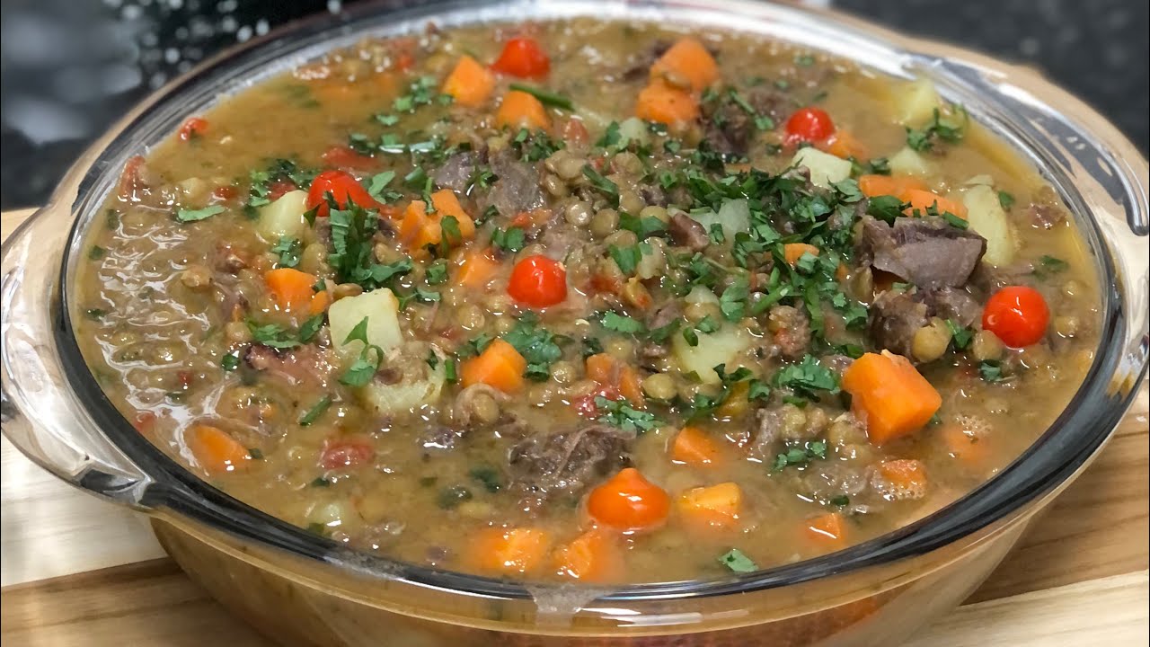 LENTILHA COM MÚSCULO E LEGUMES SUPER NUTRITIVA !!! RECEITINHAS COM AMOR ❤️