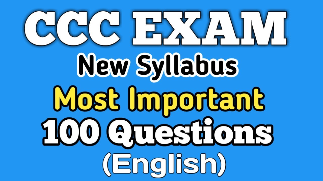 CCC 100 Important Questions in English | CCC New Syllabus Questions | CCC Exam Questions | GyanXp
