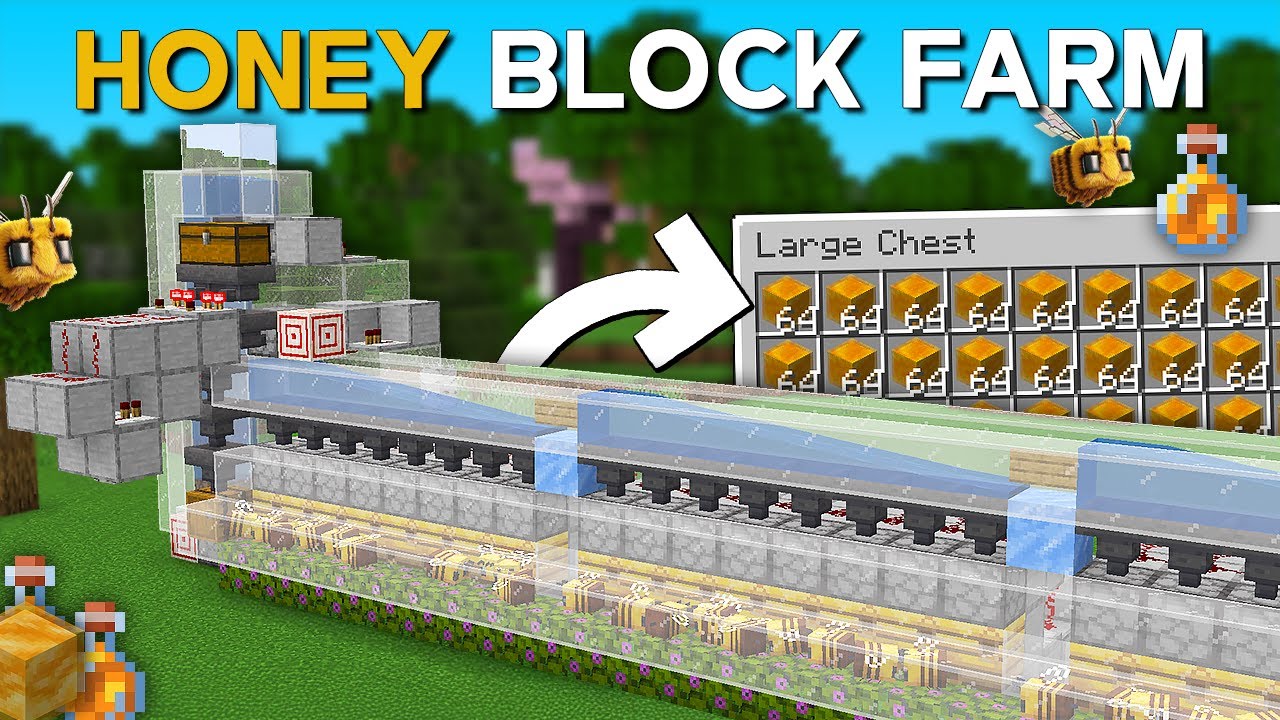 Minecraft Auto Honey Block / Bee Farm Tutorial - Honey Farm 1.21