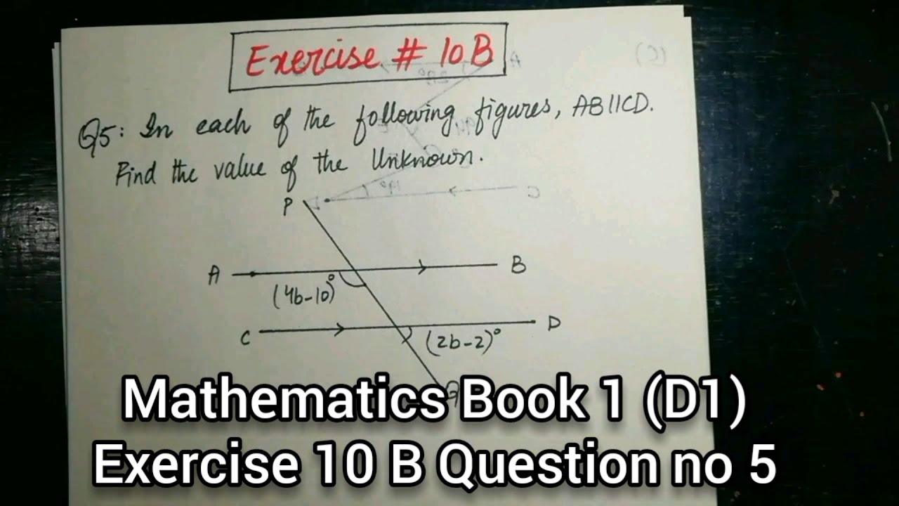 Mathematics Book 1 (D1) 7th Edition Ex# 10 B (Question no 5) in Urdu
