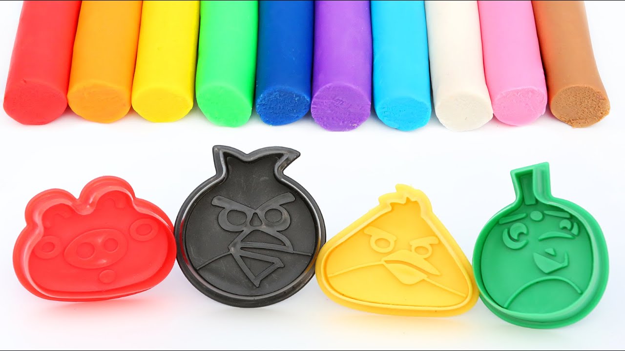 The Angrybirds Movie Molds Play doh Modelling Clay Rainbow Roller Pin Fun and Creative