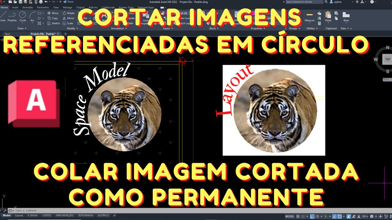 Cortar imagem em Círculo no AutoCAD - Colar a Imagem cortada como Permanente no AutoCAD - 2023