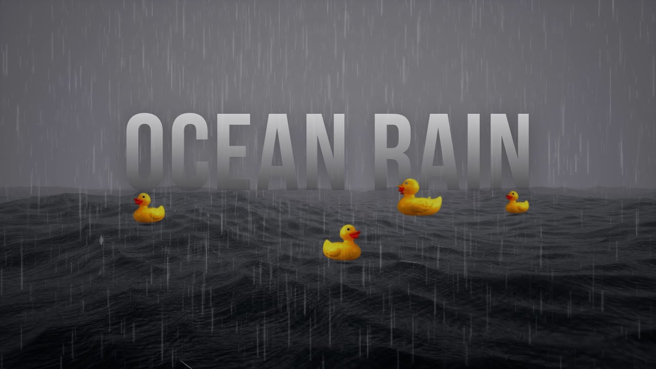 Heavy Rain on Dark Ocean Water 🦆 Floating Rubber Ducks Ambient Noise for Sleep & Focus (10 Hours)
