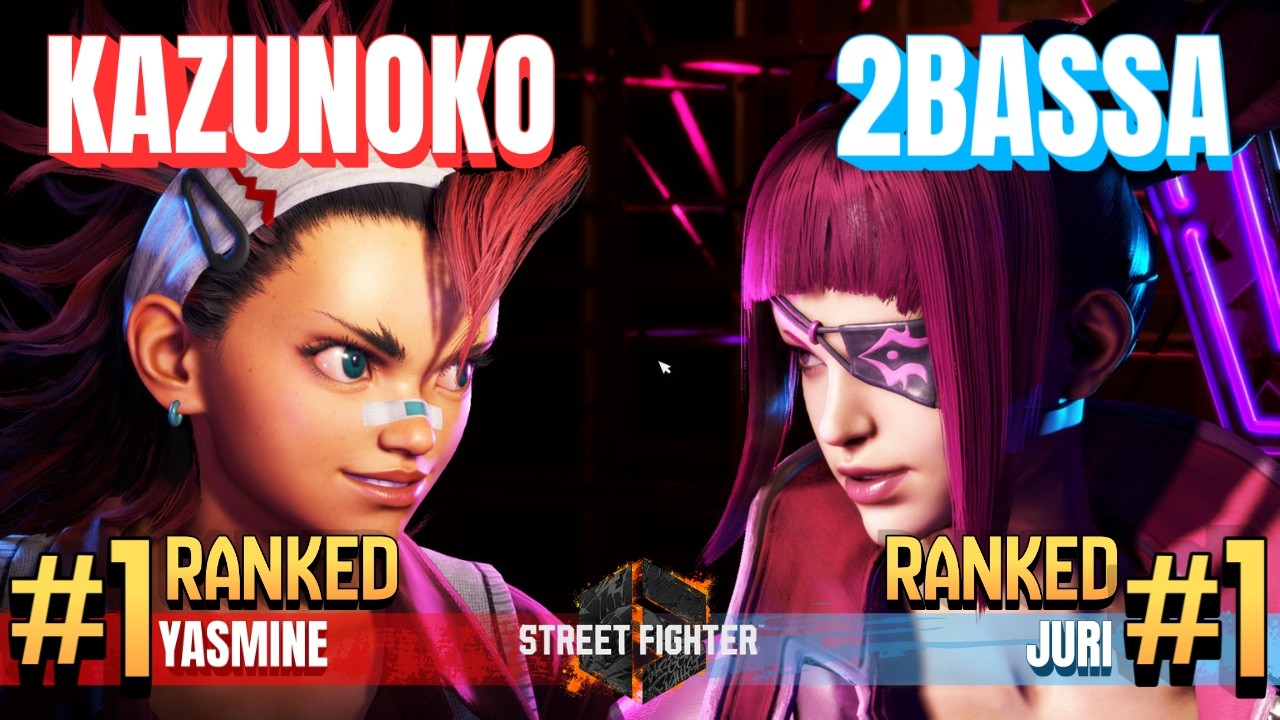 SF6 ▰ Kazunoko (Ranked #1 Yasmine) vs 2BASSA (Ranked #1 Juri) ▰ High Level Gameplay