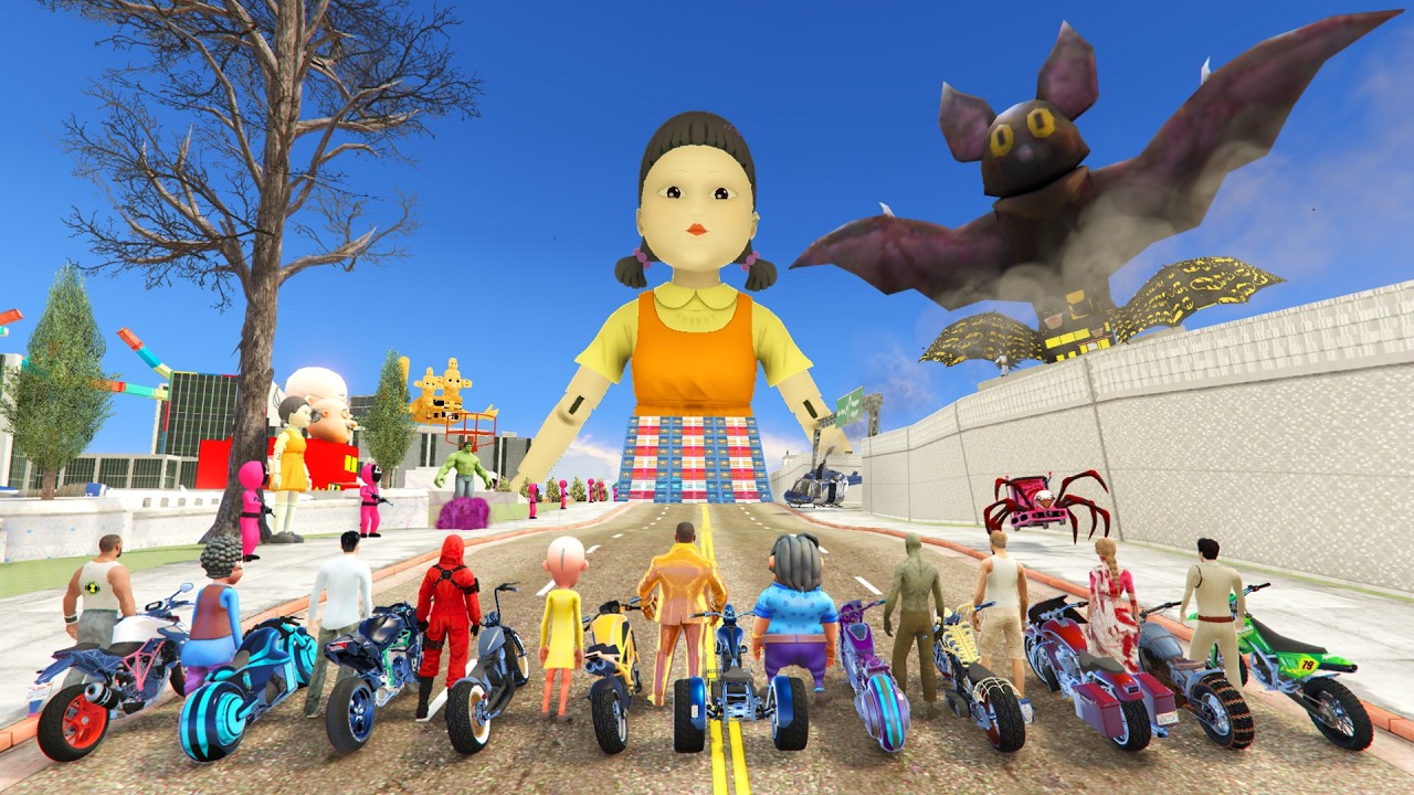 Franklin Play Squid Game Challenge 😱 in Indian Bike Driving 3d