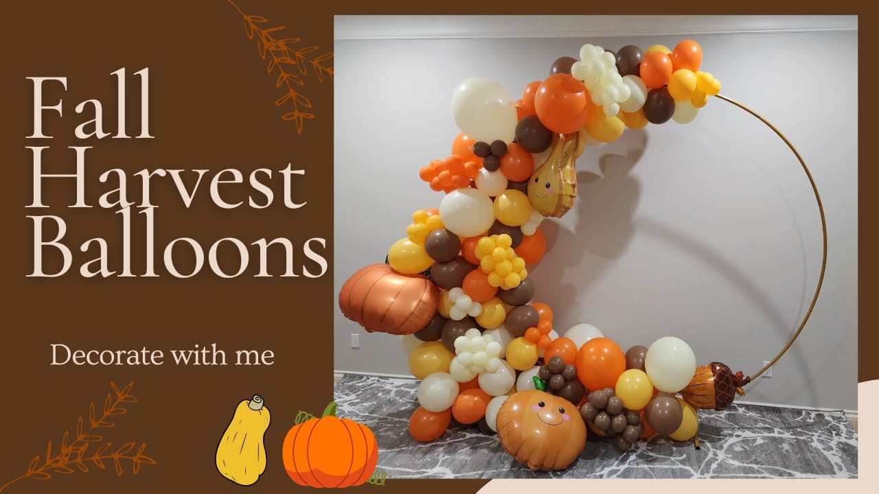 How to: Fall balloon garland_ Harvest-themed circular backdrop