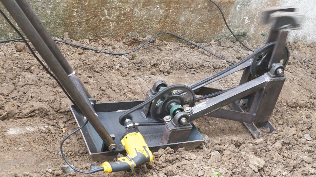 How To Make Homemade Soil Compactor Using Drill Machine | Diy Soil Compactor | Diy Plate Compactor