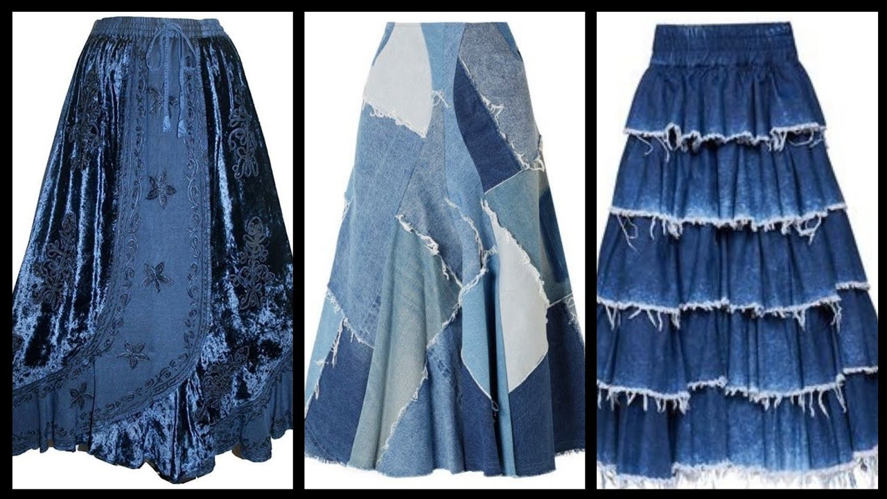 new and stylish daily wear Denim skirts ideas