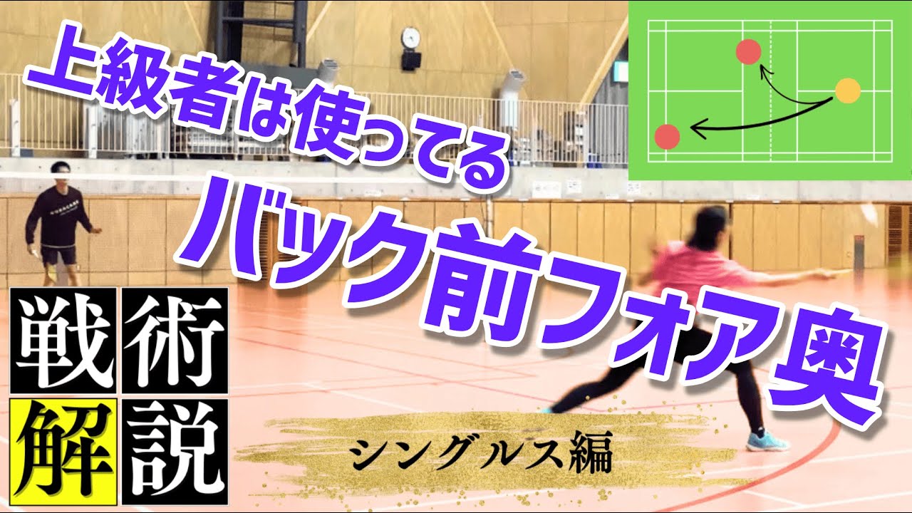 【シングルス戦術】ラウンドが強い相手には、バック前フォア奥を使って試合を優位に進めよう（バドミントン）
