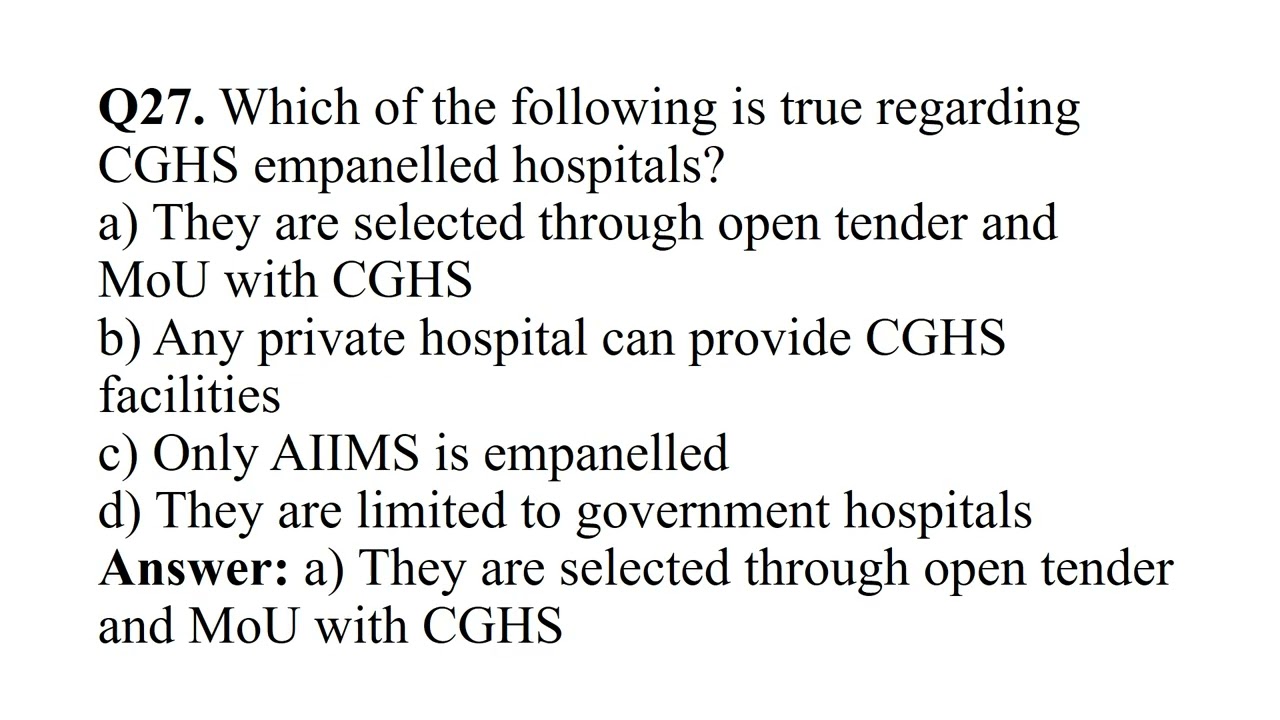 CGHS 50 MCQs