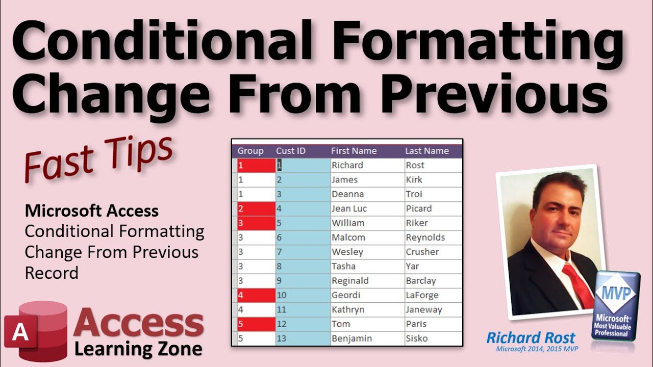 Conditional Formatting Change From Previous Record in Microsoft Access