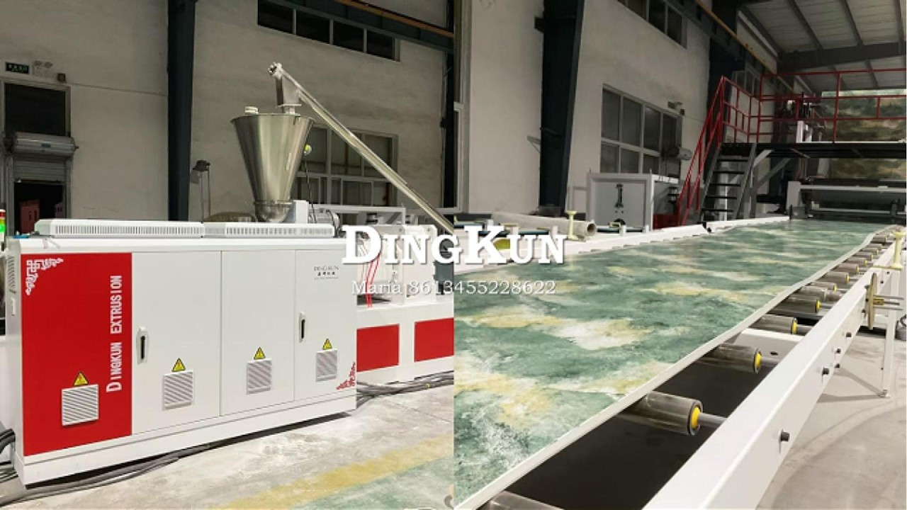 PVC MARBLE SHEET MAKING MACHINE WITH EMBOSSED LAMINATION, ARTIFICIAL MARBLE WALL PANEL MACHINE