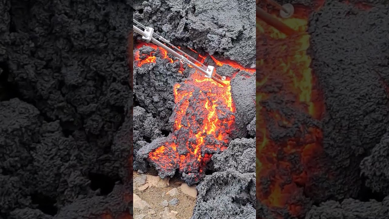LAVA SCIENCE: The Penetration Test, Iceland Eruption, 2023 #lava #viral #iceland #volcano