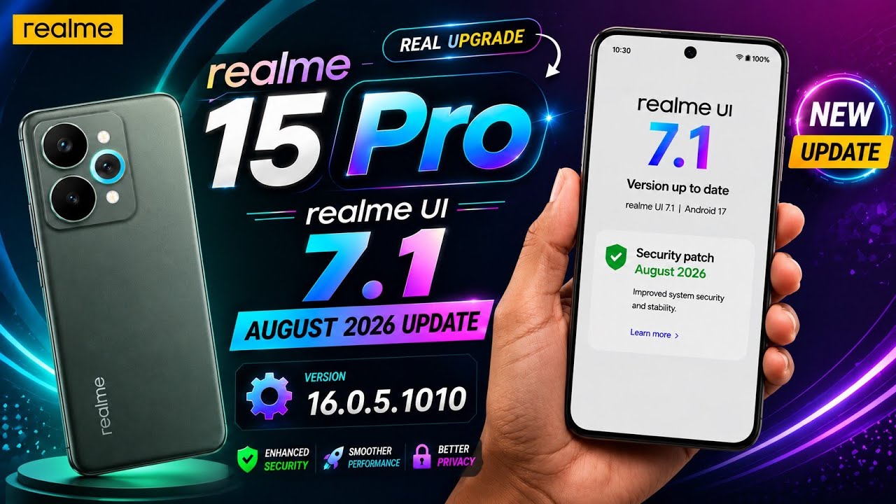 🥇 Realme 15 Pro UI 7.1 August 2026 Update 🔥 Android 16 Hidden Features, Bug Fixes & New Changes