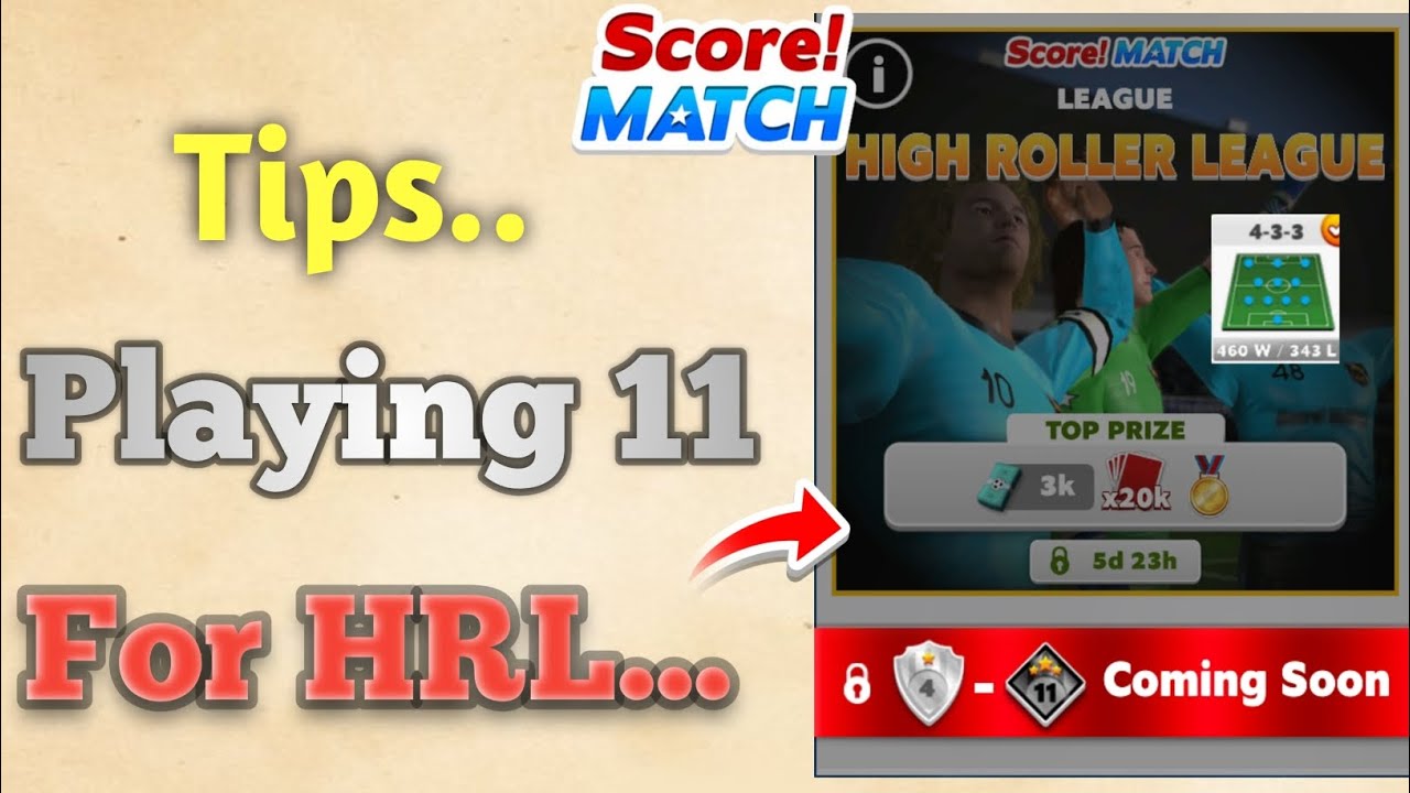 High Roller League Tips & Best Playing 11 | Score Match Event Guide 🔥@SCORE MATCH ! JUNIOR