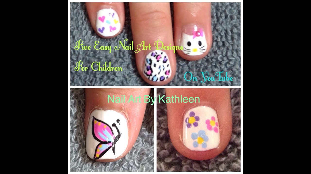 Five Easy Nail Art Designs For Children, DIY Freehand Nail Art Tutorial For Kids