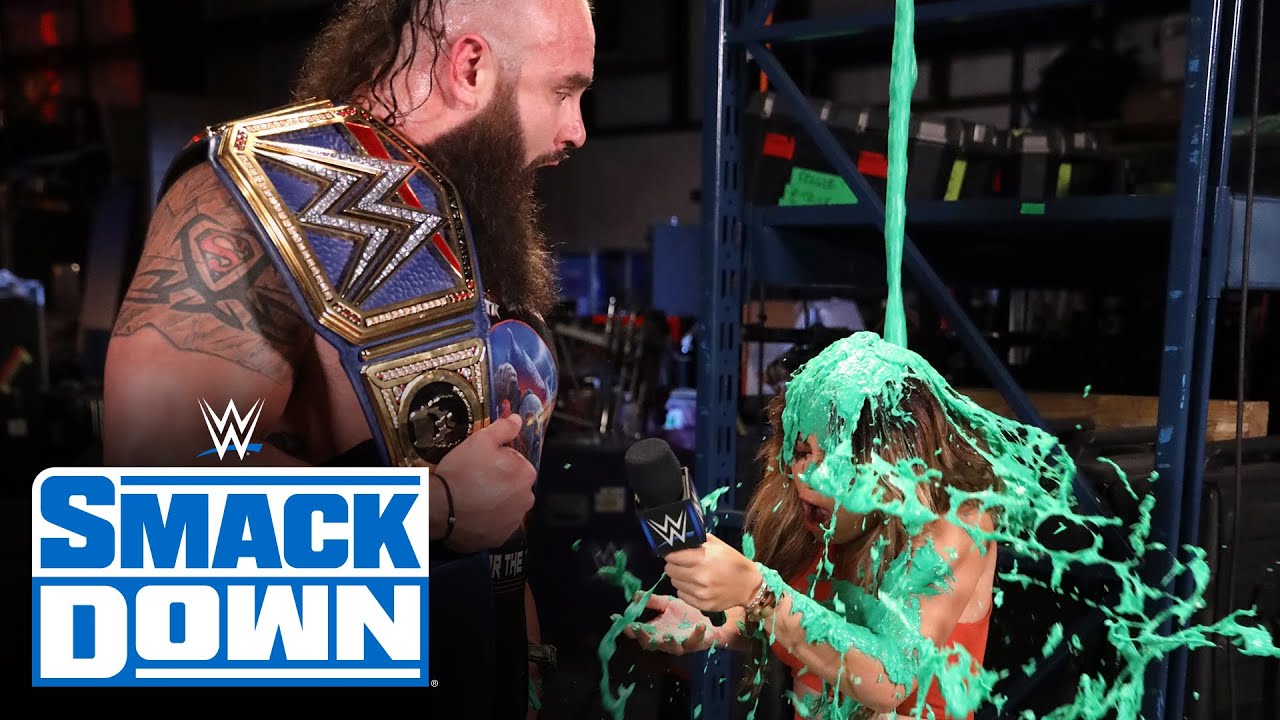 Кайла Брэкстон облилась слизью после неудачной шутки Миза и Моррисона: SmackDown, 5 июня 2020 г.