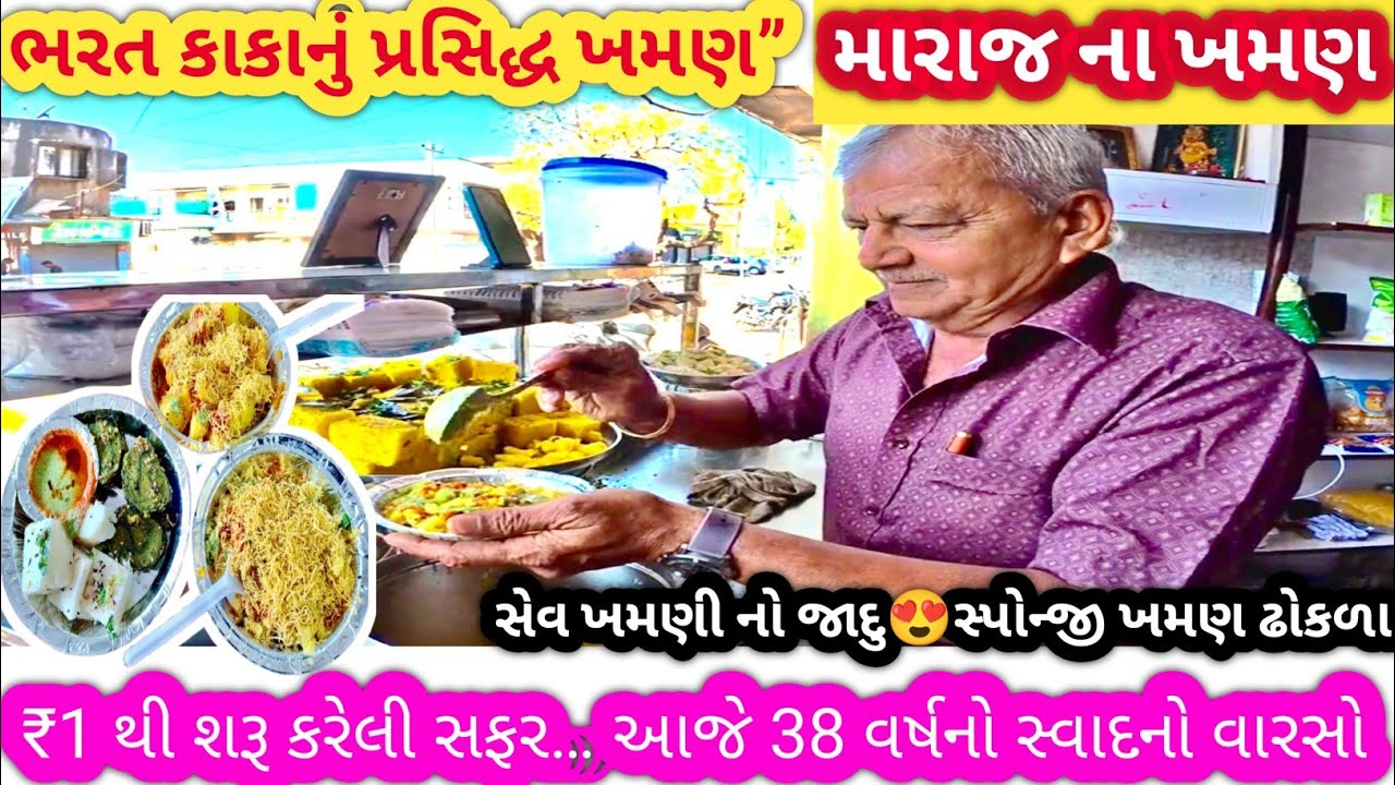 ભરતકાકા ના ખમણ ઢોકળા Khaman Dhokla & Sev Khamni | Gujarati Street Food Legend 38 વર્ષથી એક જ ટેસ્ટ 