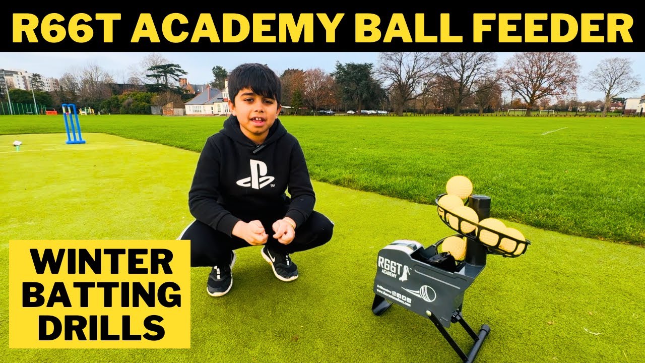 CRICKET BATTING DRILLS WITH THE R66T ACADEMY BALL FEEDER | REVIEW OF JOE ROOT R66T BALL FEEDER