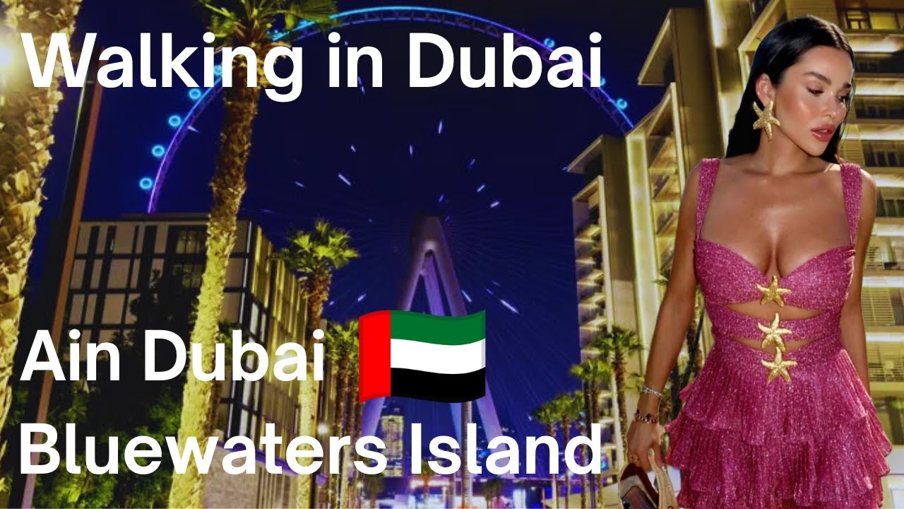 Bluewaters Island Dubai | Beachfront Walk and Restaurants 🇦🇪4K