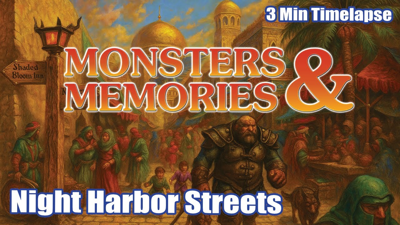 Night Harbor Busy Streets | Monsters & Memories | 3 Minute Timelapse 4K