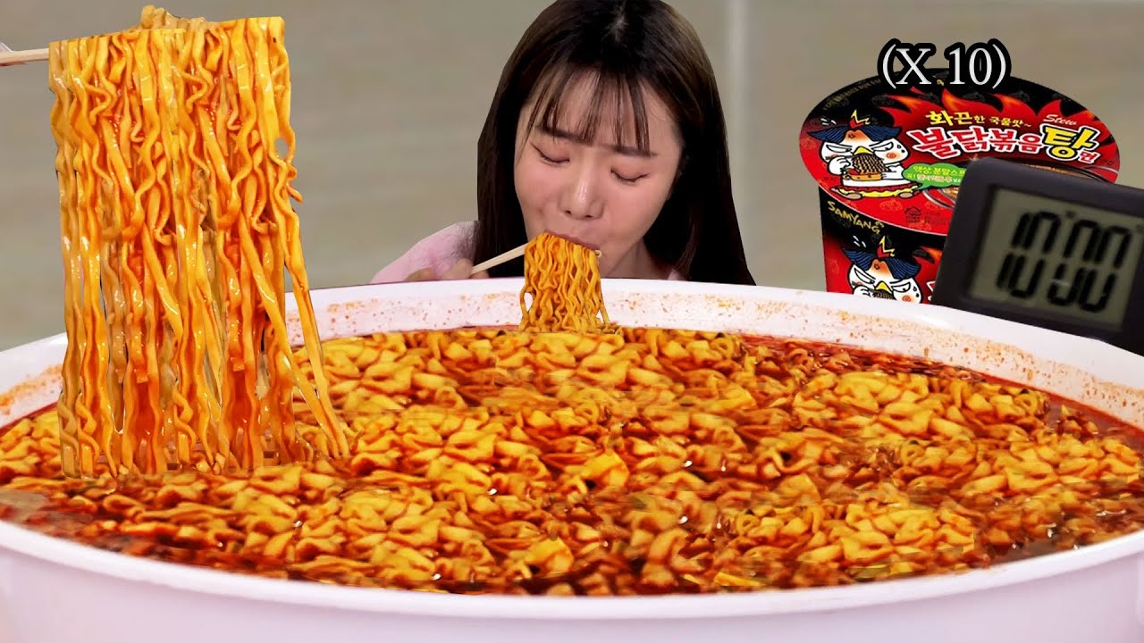 Корейская сверхразмерная острая лапша быстрого приготовления Eatingshow ㅣ Samyang Ramen MUKBANG