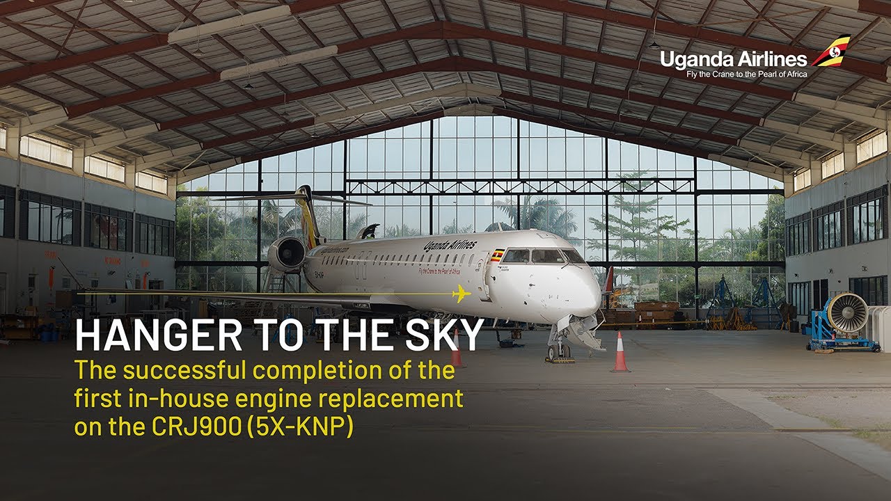 Uganda Airlines | The Hanger To The Sky | First And Successful Engine Change on the  CRJ900 (Teaser)