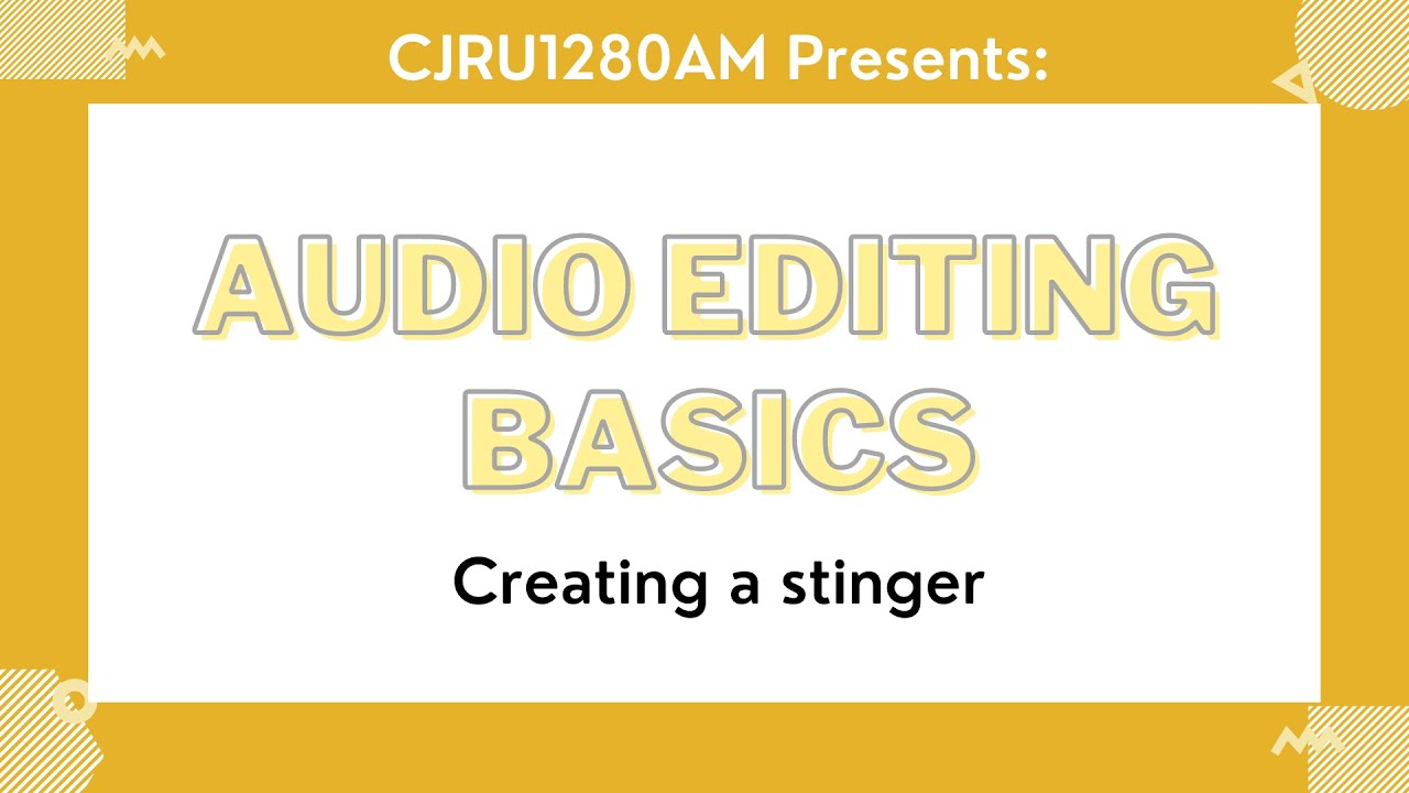 Audio Editing Basics - Creating a Stinger