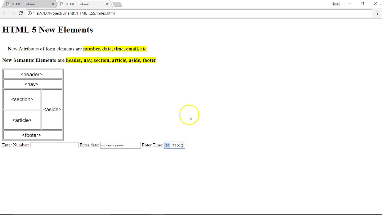 HTML5 Semantic Tags | Unanth Learnings