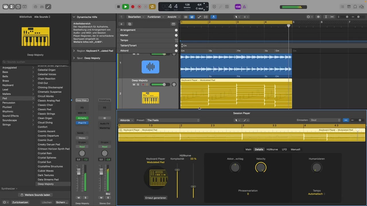 Apple Logic Pro 12 – Chord ID and Synth Player Demo (No Talking)